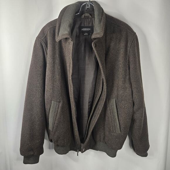 Vintage Aberdeen Wool Bomber Jacket Flight Coat Medium Lined Insulated Gray - Picture 5 of 8